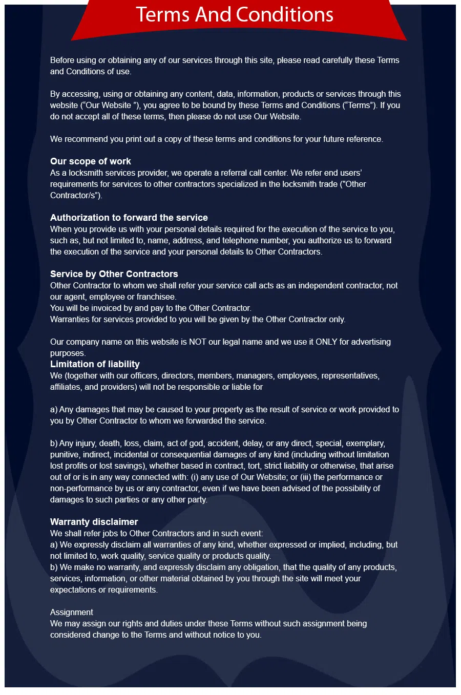 San Leandro Locksmith Store San Leandro, CA 510-404-0756 - TermsAndConditions-3